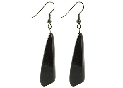 black wooden earrings