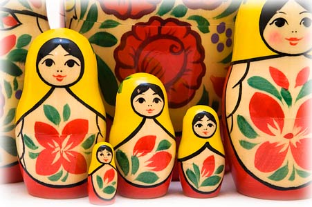 Buy Traditional Nesting Doll  w/ Rose 8pc./8" at GoldenCockerel.com