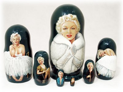 Buy Marilyn Monroe Matryoshka Doll  7pc./8 " at GoldenCockerel.com