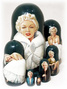 Buy Marilyn Monroe Matryoshka Doll  7pc./8 " at GoldenCockerel.com