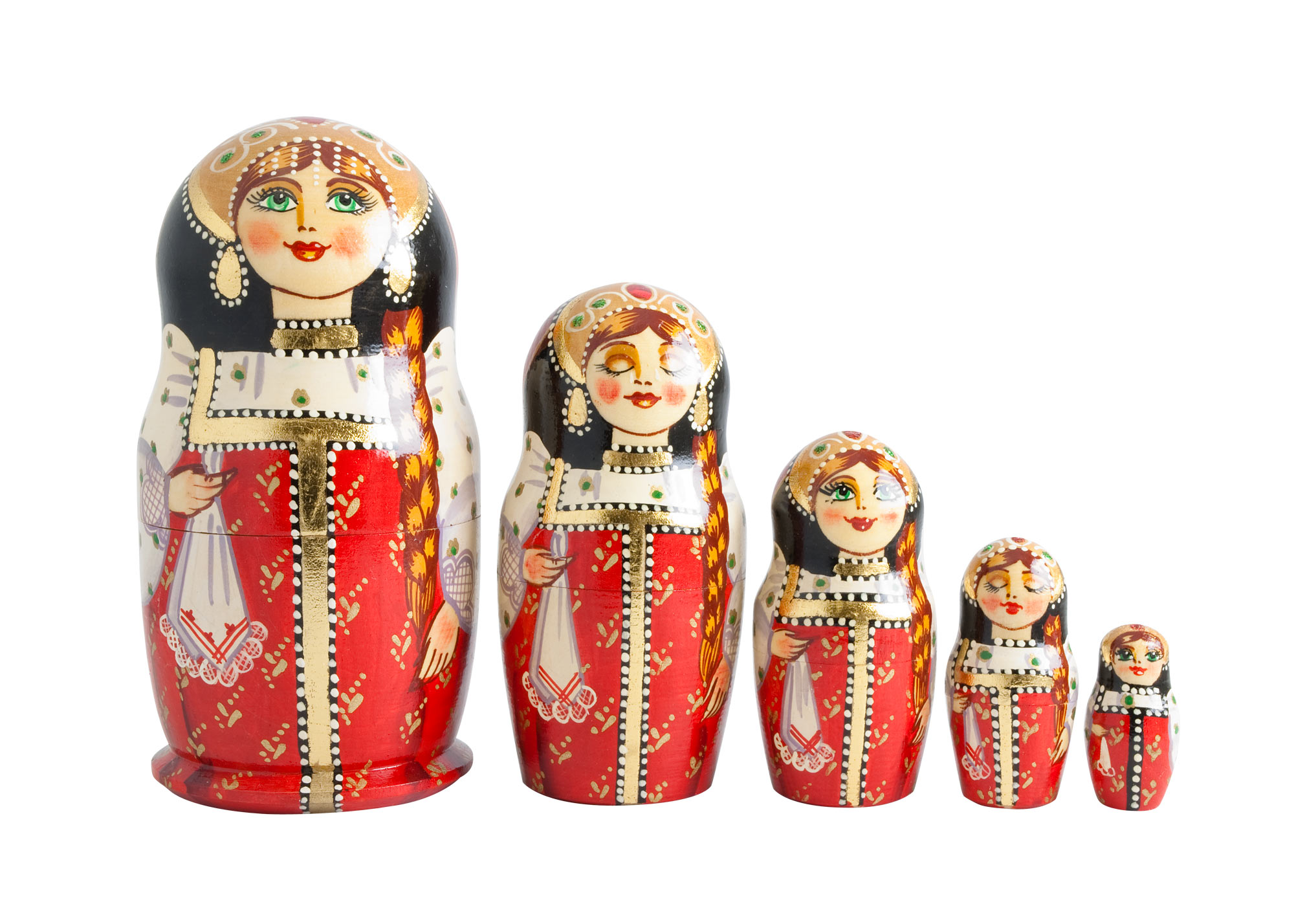 Buy Red & Gold Princess Doll 5pc./8" at GoldenCockerel.com