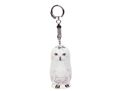 Round Snowy Owl Bag Charm