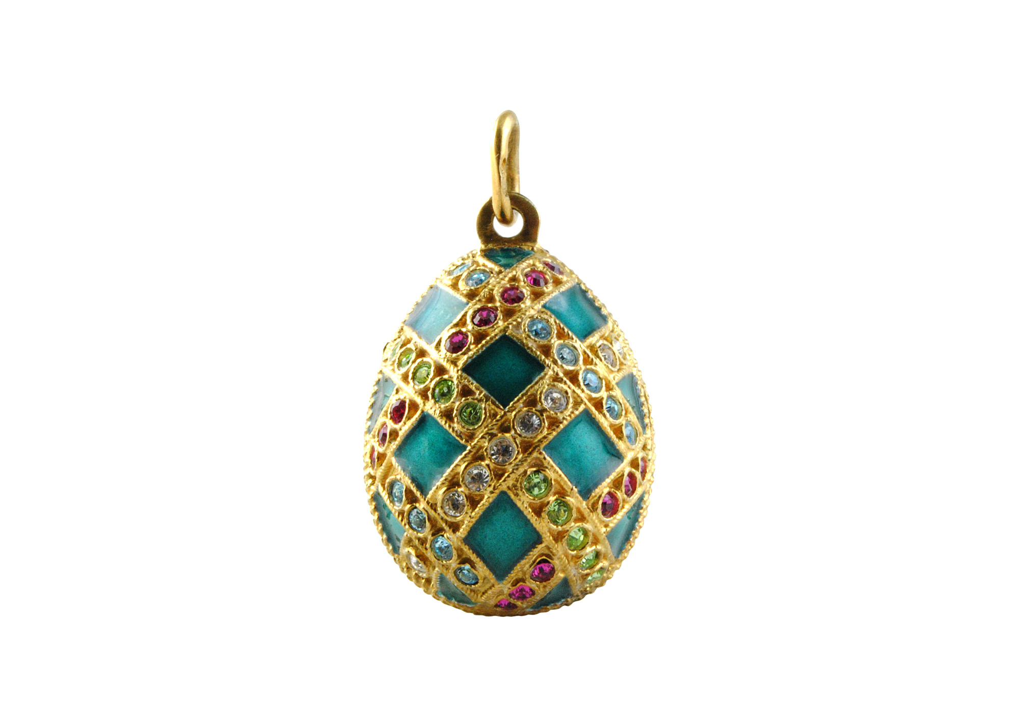 Buy Green Sparkly Ornament Faberge Pendant at GoldenCockerel.com