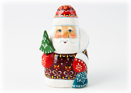 Buy Father Frost Carving w/ Tree at GoldenCockerel.com