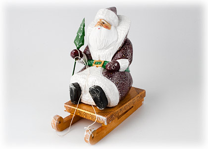 Buy Santa on Sleigh Father Frost Carving at GoldenCockerel.com