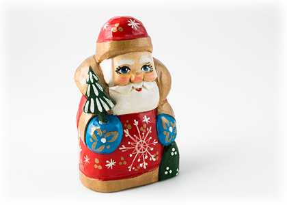 Buy Father Frost Holding Tree Carving at GoldenCockerel.com