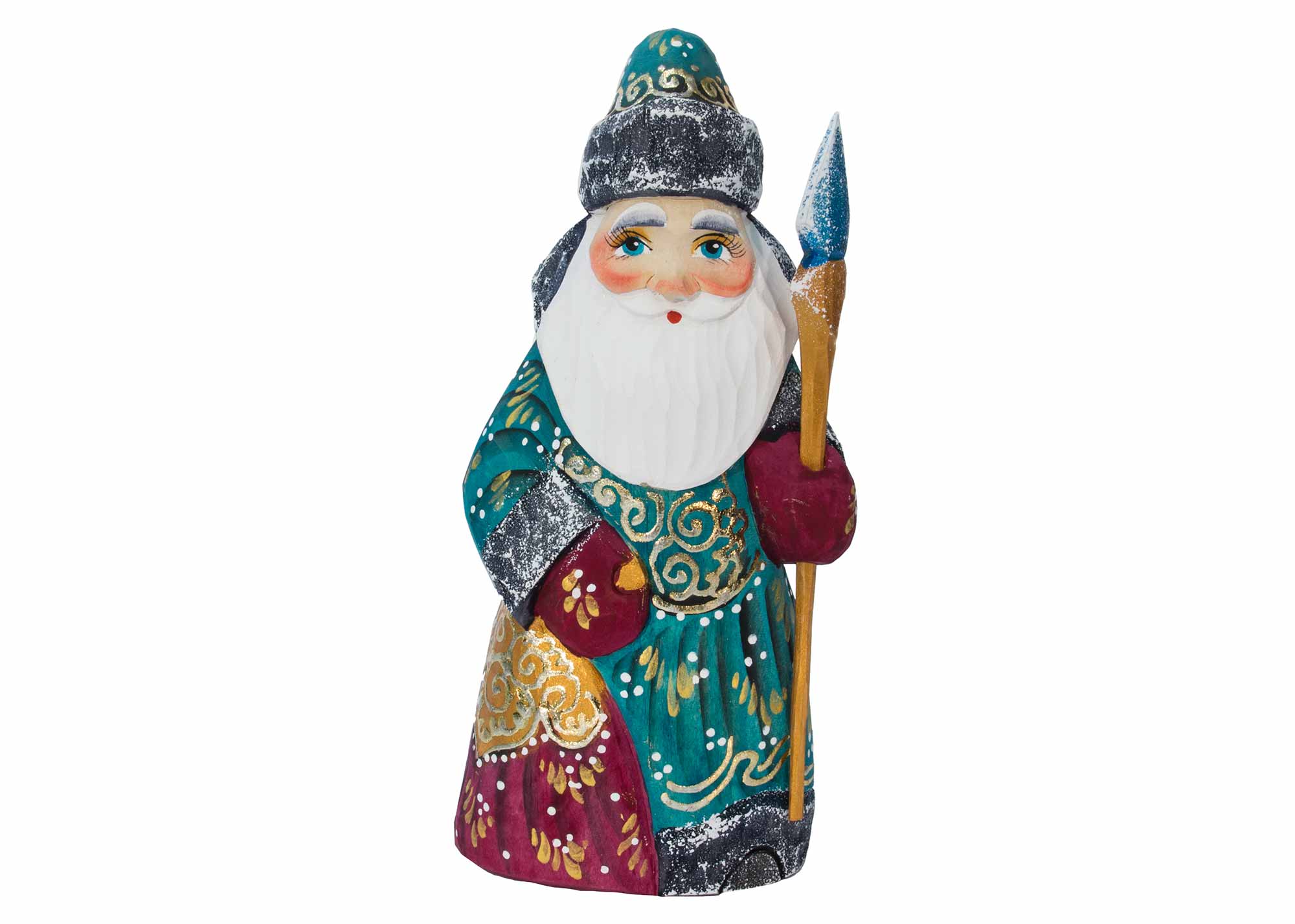 Buy Carved Father Frost in Green Coat 6" at GoldenCockerel.com