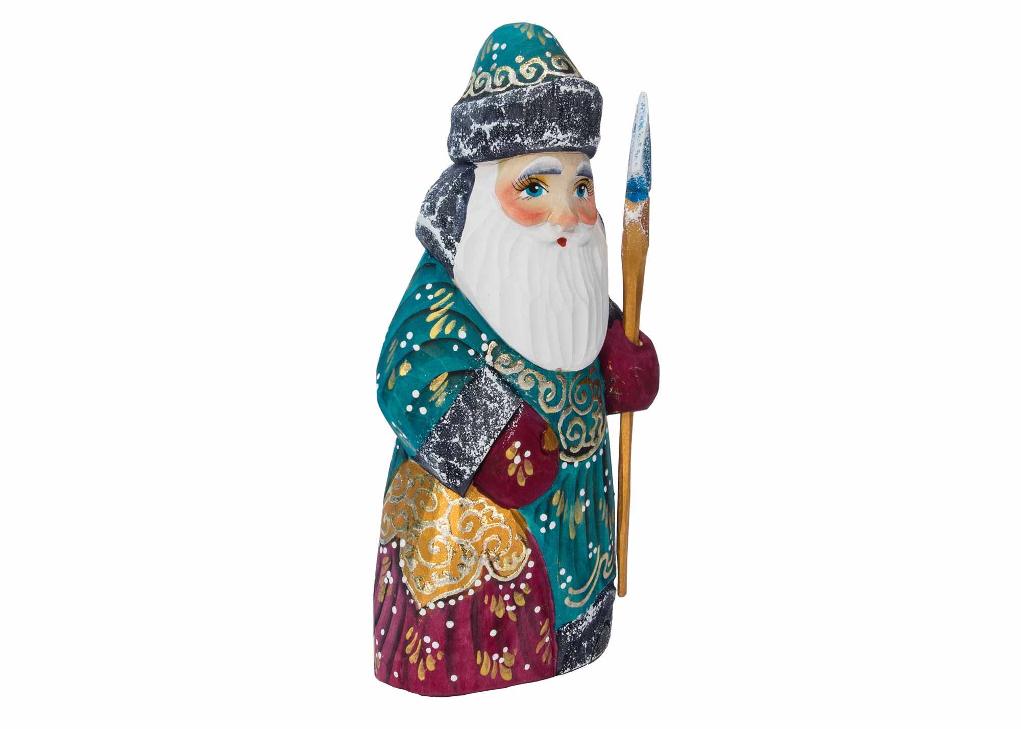 Buy Carved Father Frost in Green Coat 6" at GoldenCockerel.com