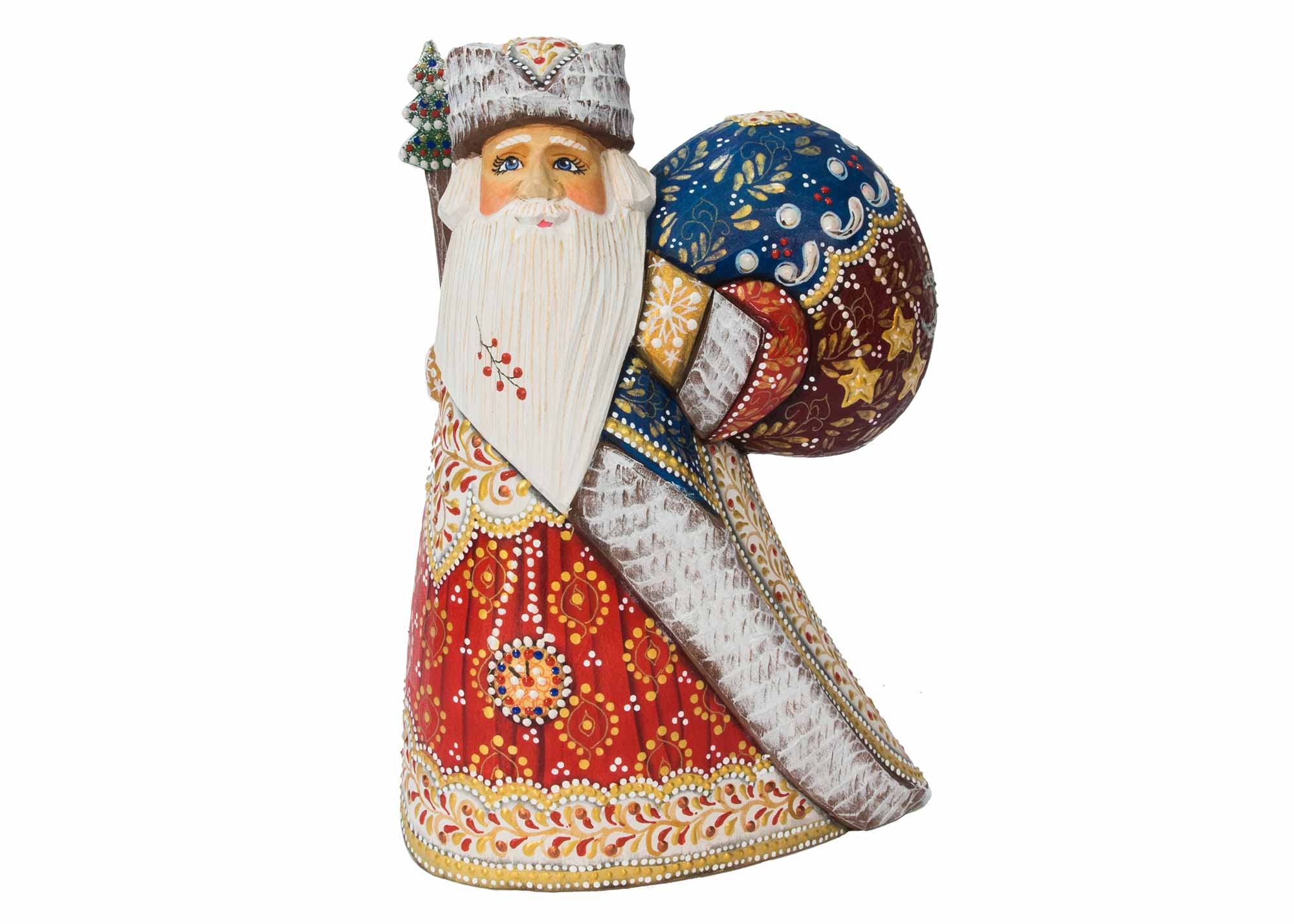 Buy 8" Santa Brings the Sack Father Frost Carving at GoldenCockerel.com