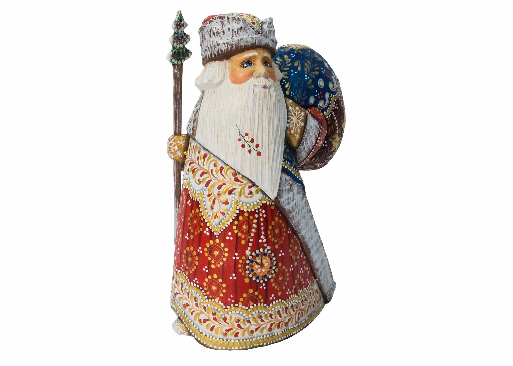 Buy 8" Santa Brings the Sack Father Frost Carving at GoldenCockerel.com