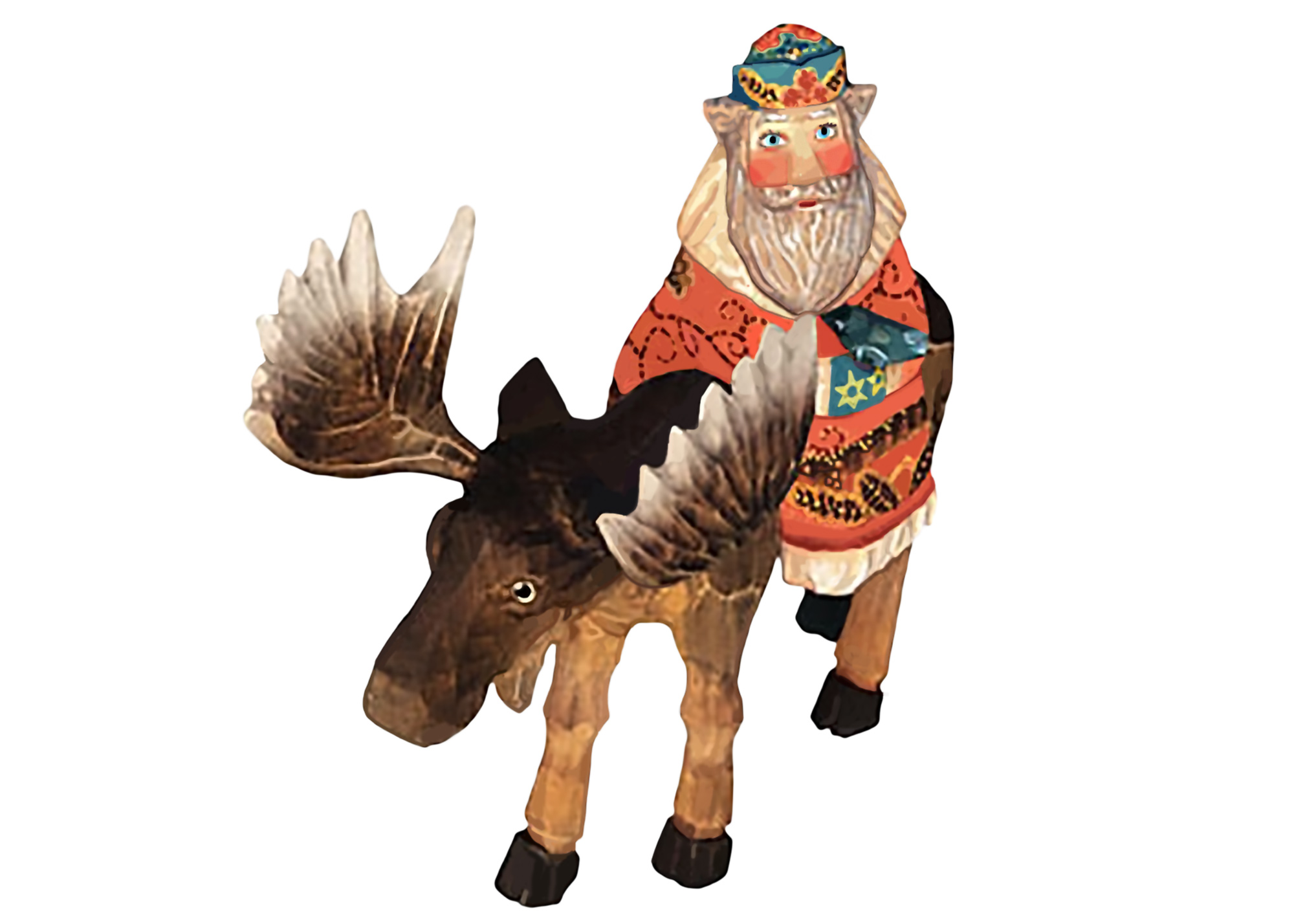 Buy Santa Riding Bull Moose at GoldenCockerel.com