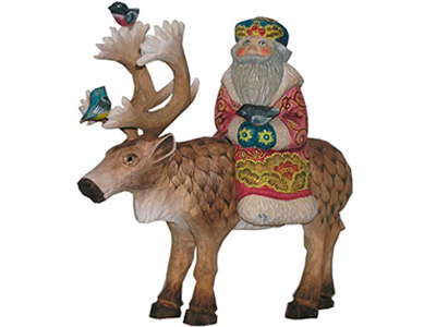 Buy Caribou Taxi Wood Carving 8" at GoldenCockerel.com