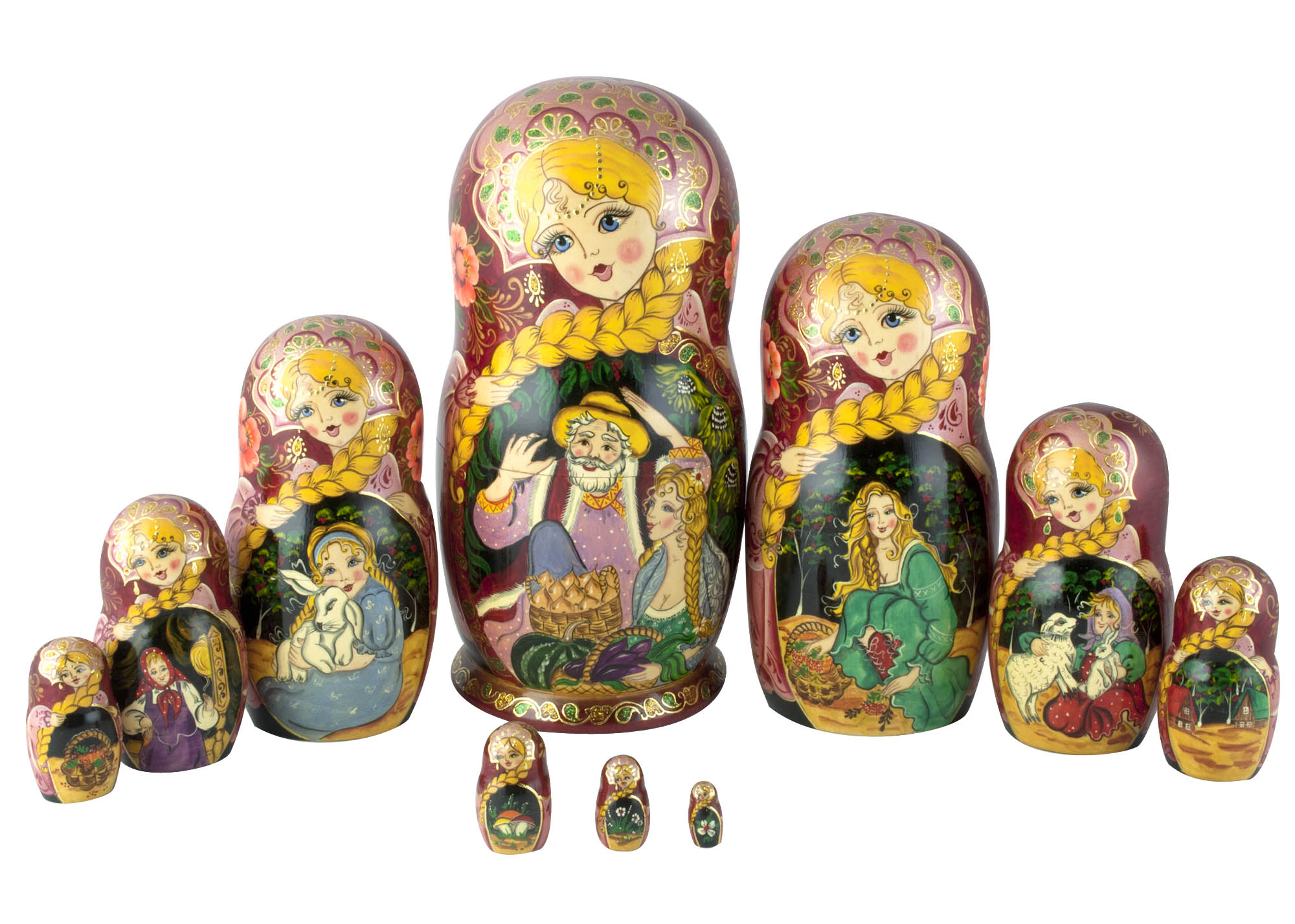 Buy Farm Harvest Nesting Doll 10pc./10" at GoldenCockerel.com